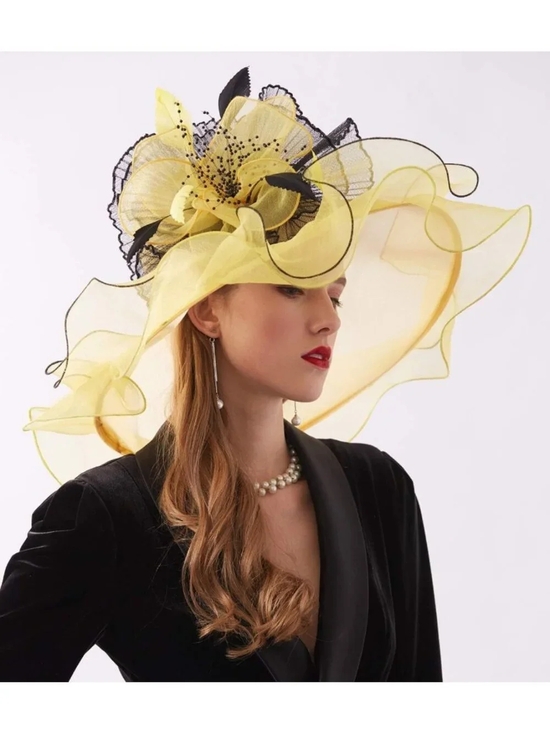 Elegant Floral Organza Fascinator Hat for Women | Tea Party, Wedding, Church main image 5